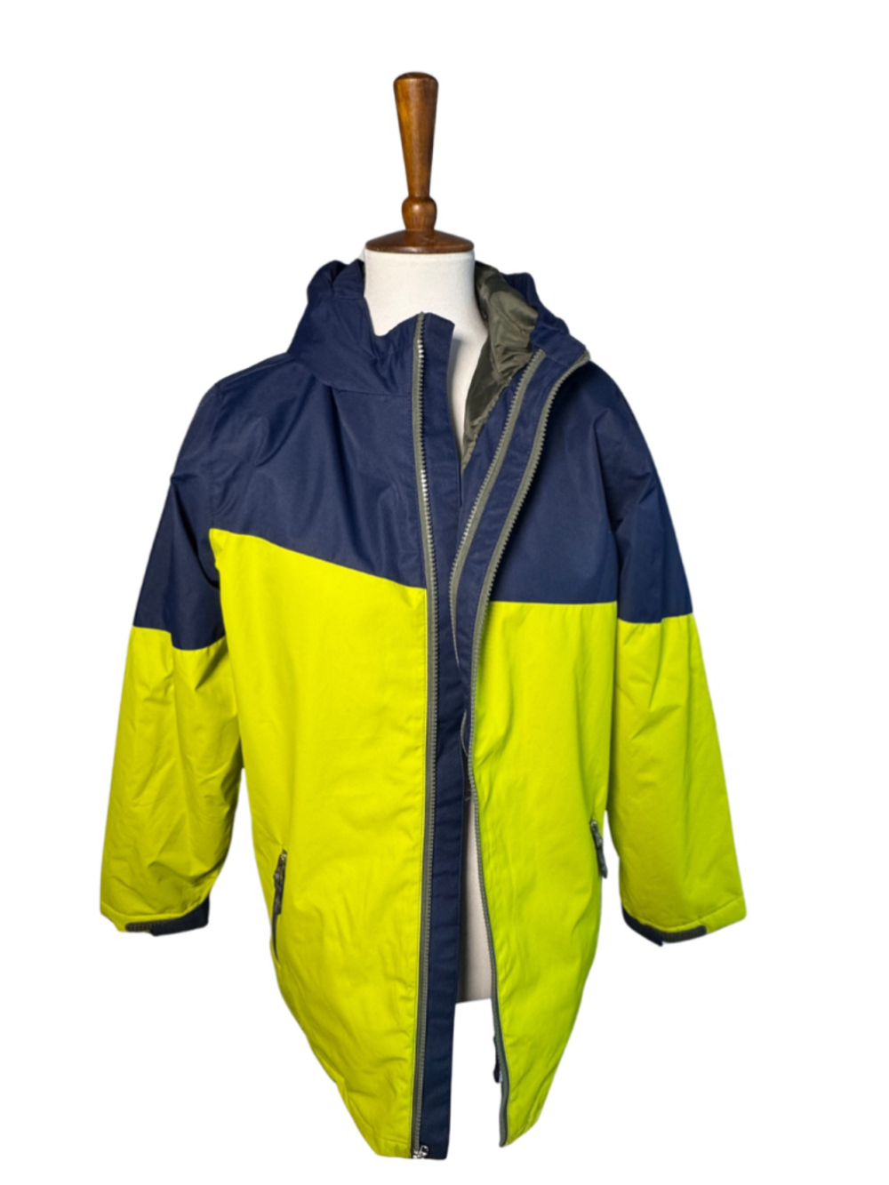 Boys Lands' End Colorblock Jacket Size 14 Yellow Blue